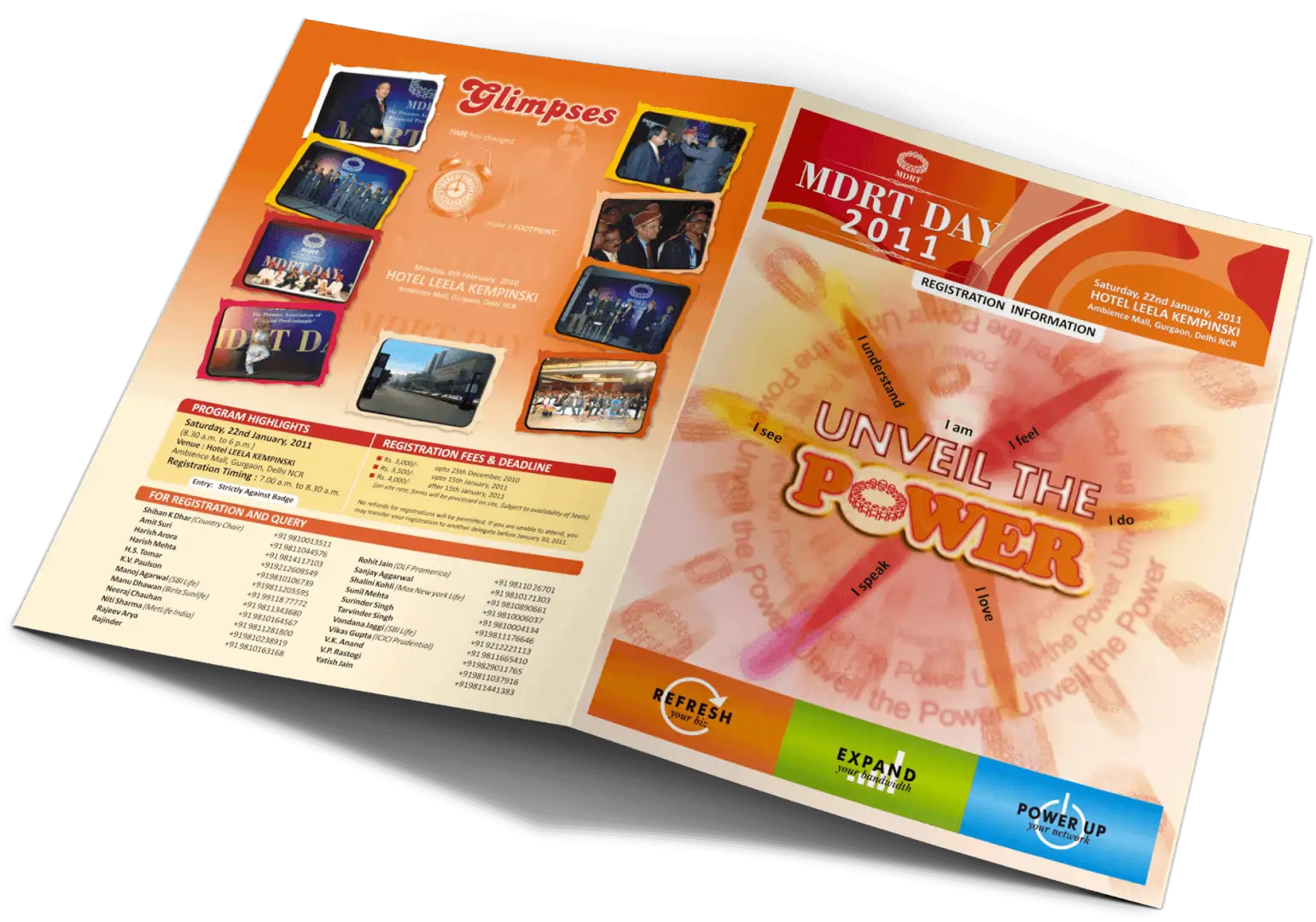 brochure design single fold for MDRT 2011